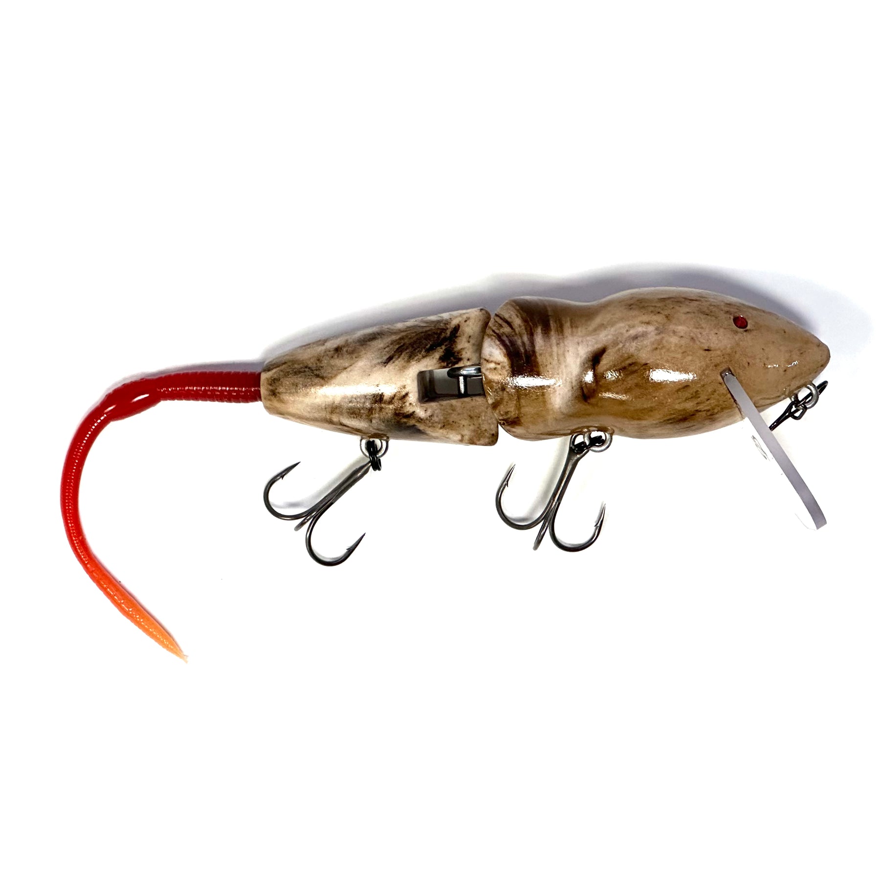 Brown White Swirl w/ Red Natural Tail