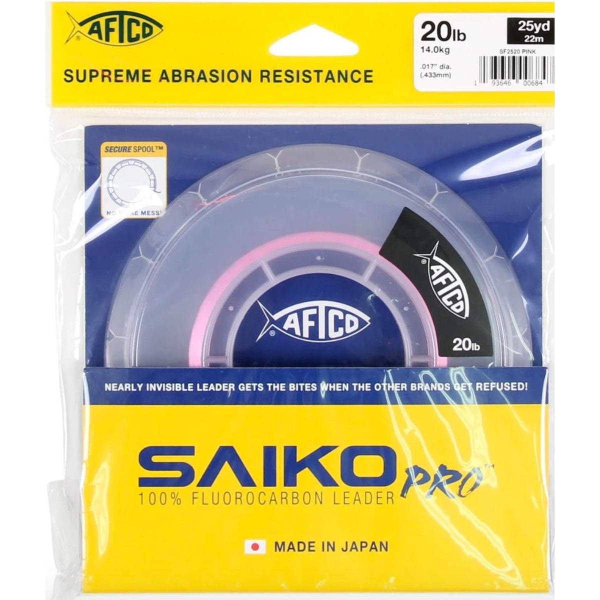 Aftco Saiko Pro Fluorocarbon Leader Line Pink