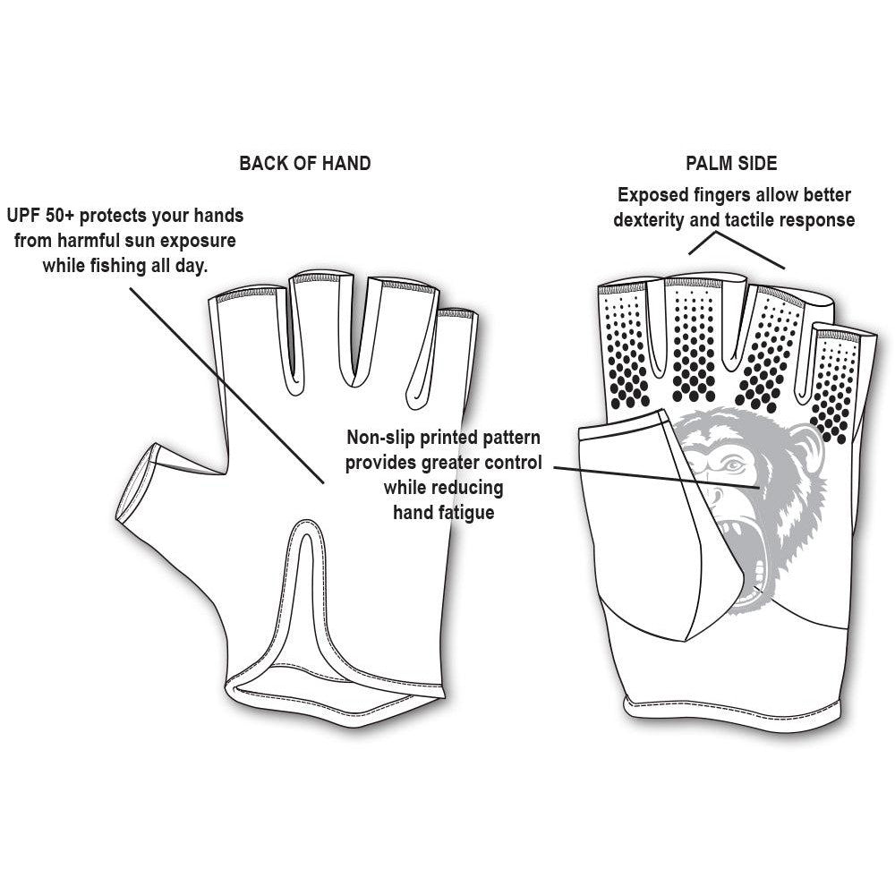 Fish Monkey Stubby Guide Sun Protection Gloves *