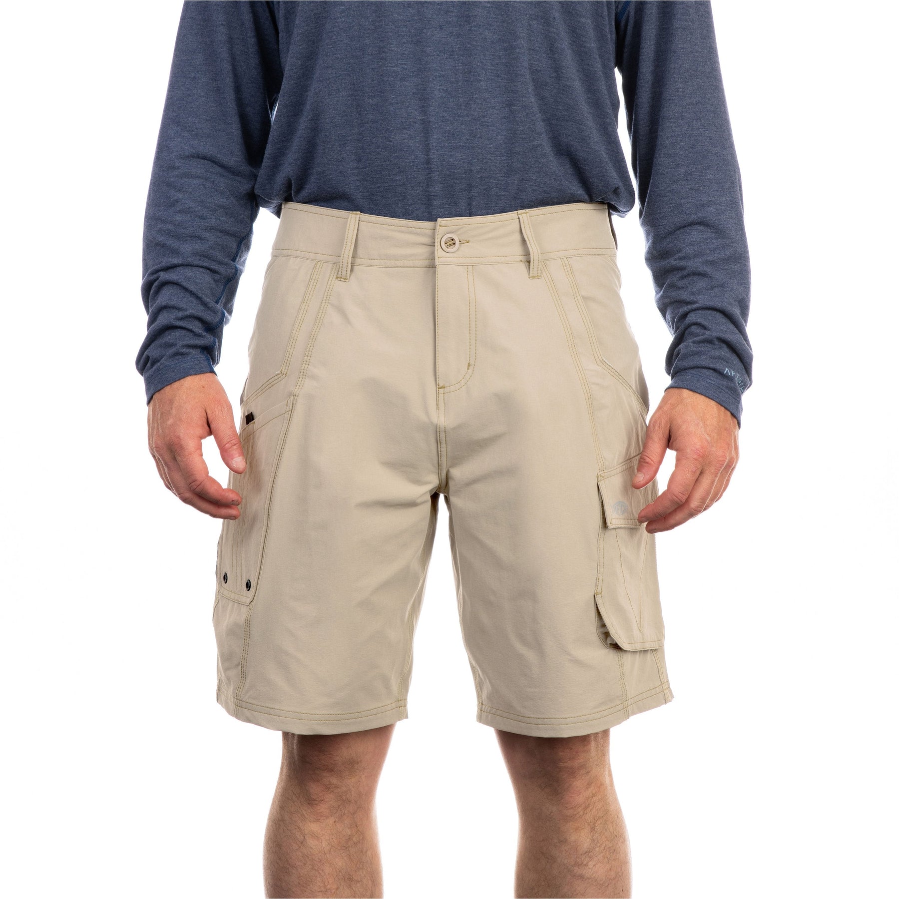 Aftco Stealth Fishing Shorts Khaki