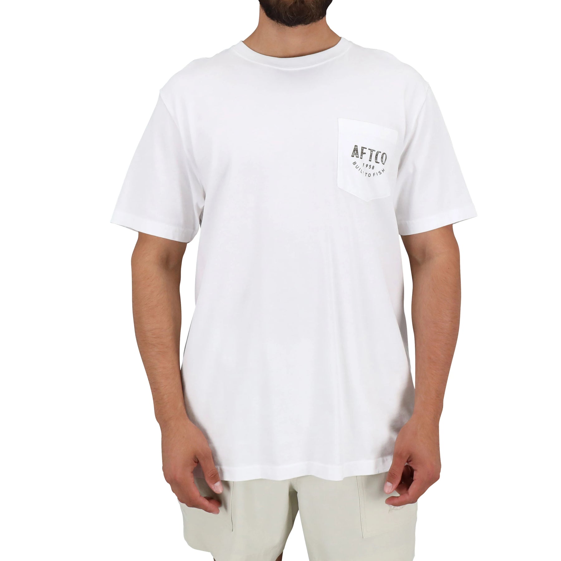 Aftco Wild Catch Short Sleeve Tee White