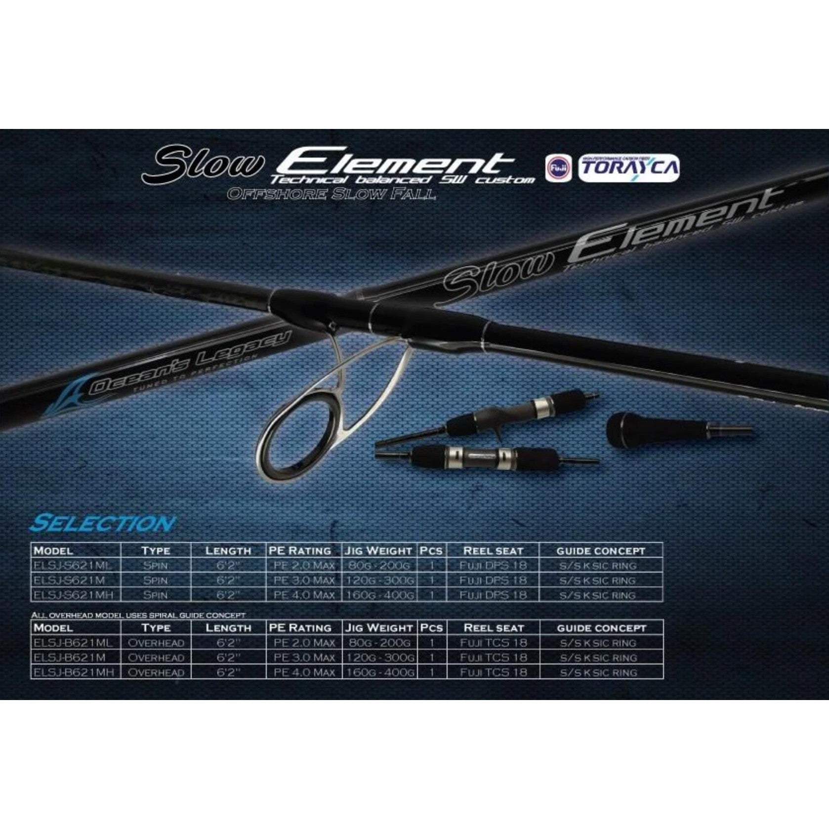 Ocean's Legacy Element Slow Pitching Rods