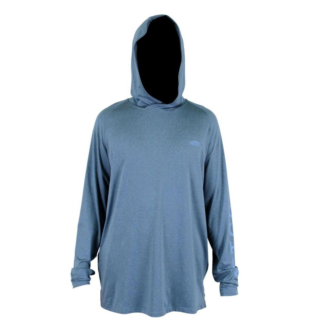 Aftco Samurai Sun Protection Hoodie Shirt - Space Blue Heather