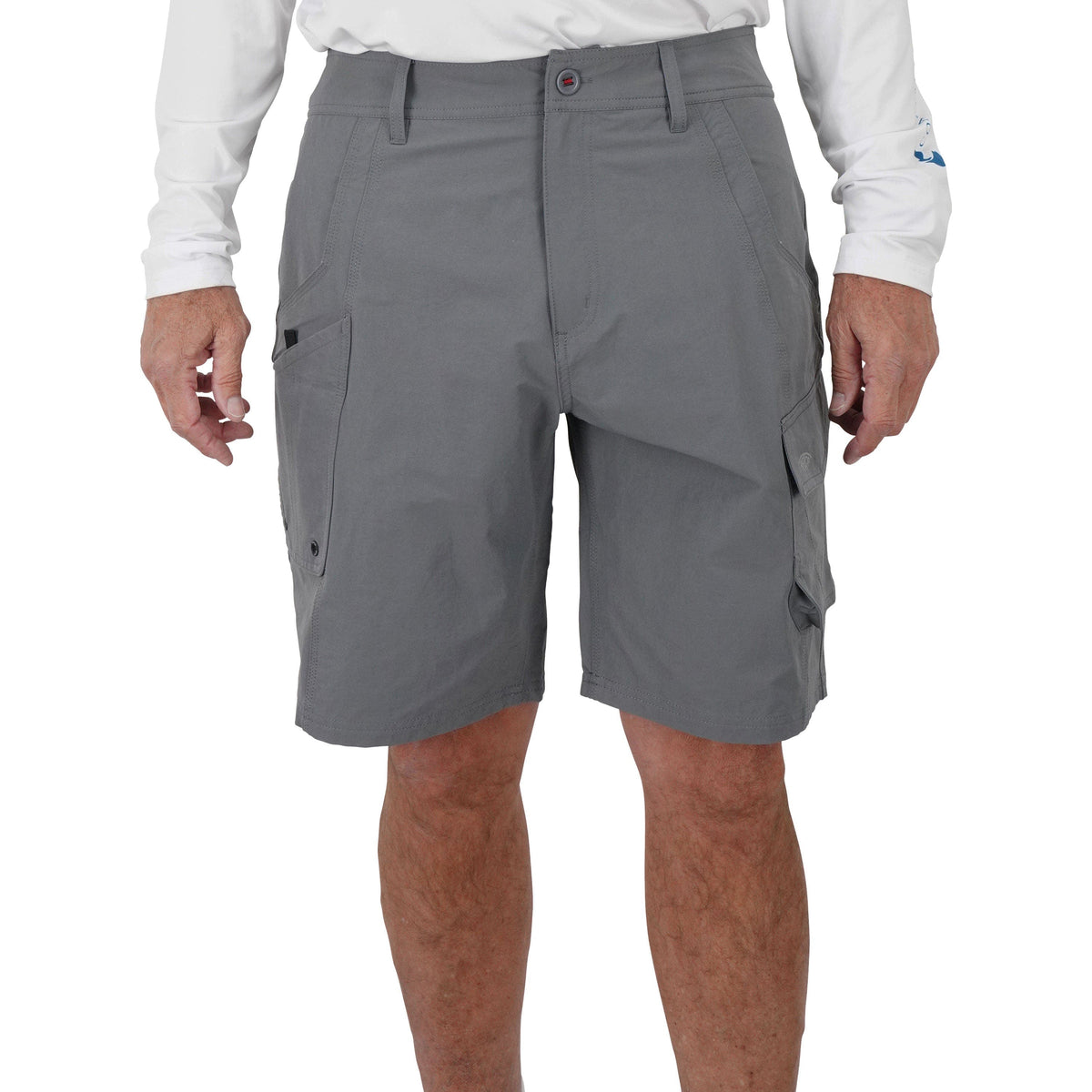 Aftco Stealth Fishing Shorts Charcoal Front