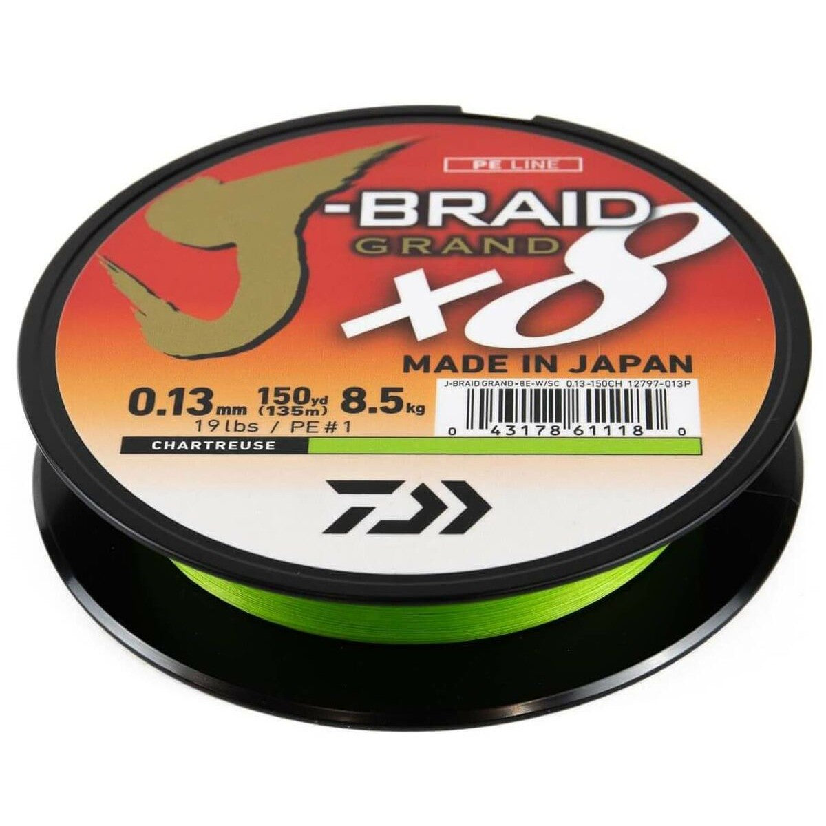 Daiwa J-Braid Grand x8 Chartreuse / 15lb.