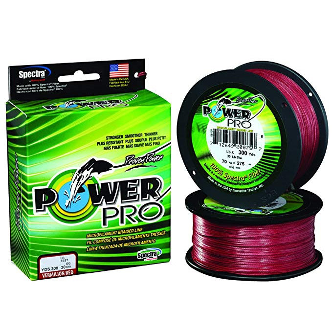 Power Pro Spectra Braided Line Vermillion Red 300 Yards