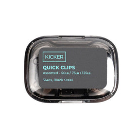 Kicker Fishing Quick Clips- Assorted 36 Pack Black Steel