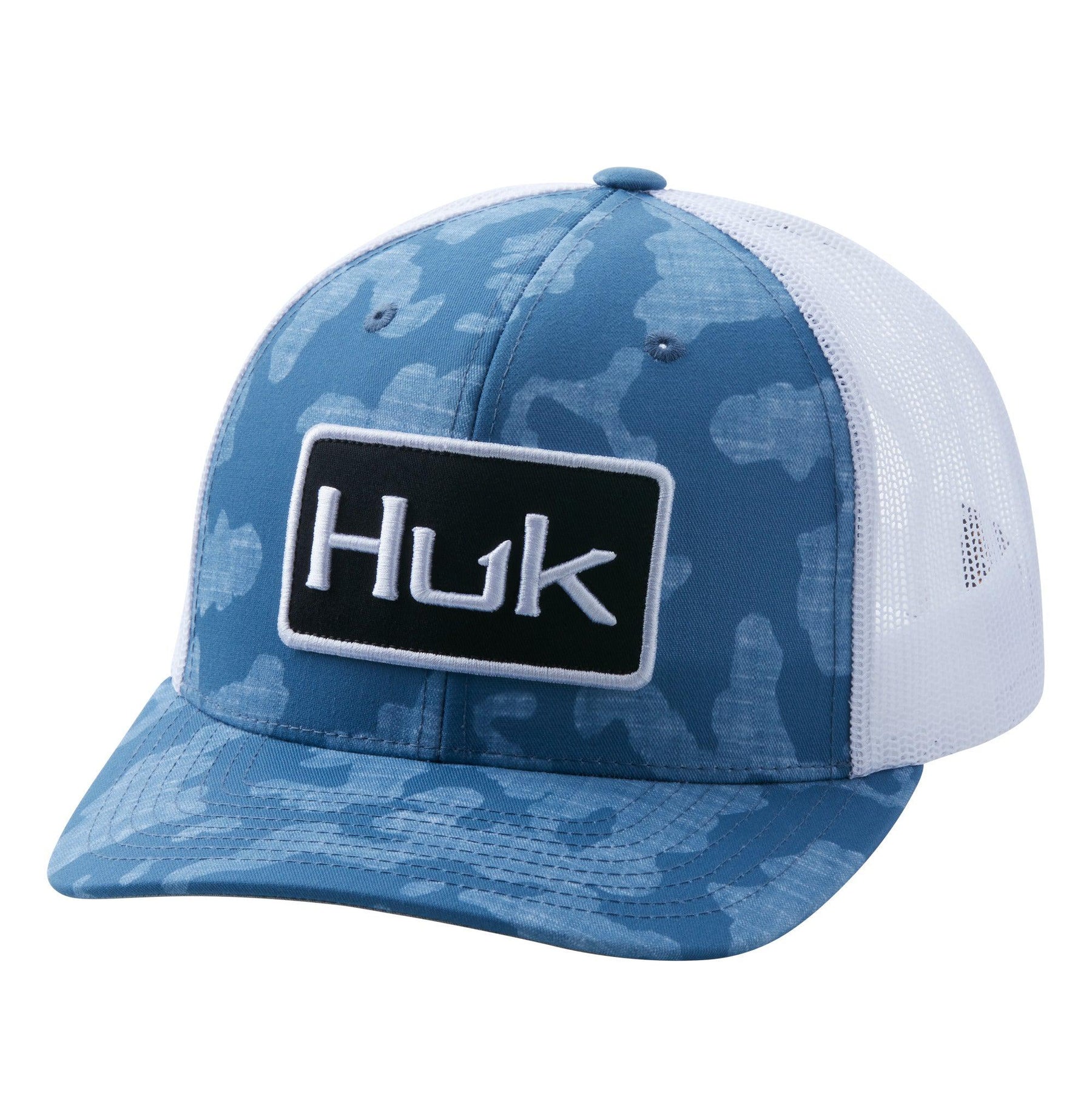 Huk Running Lakes Trucker Hat Titanium Blue