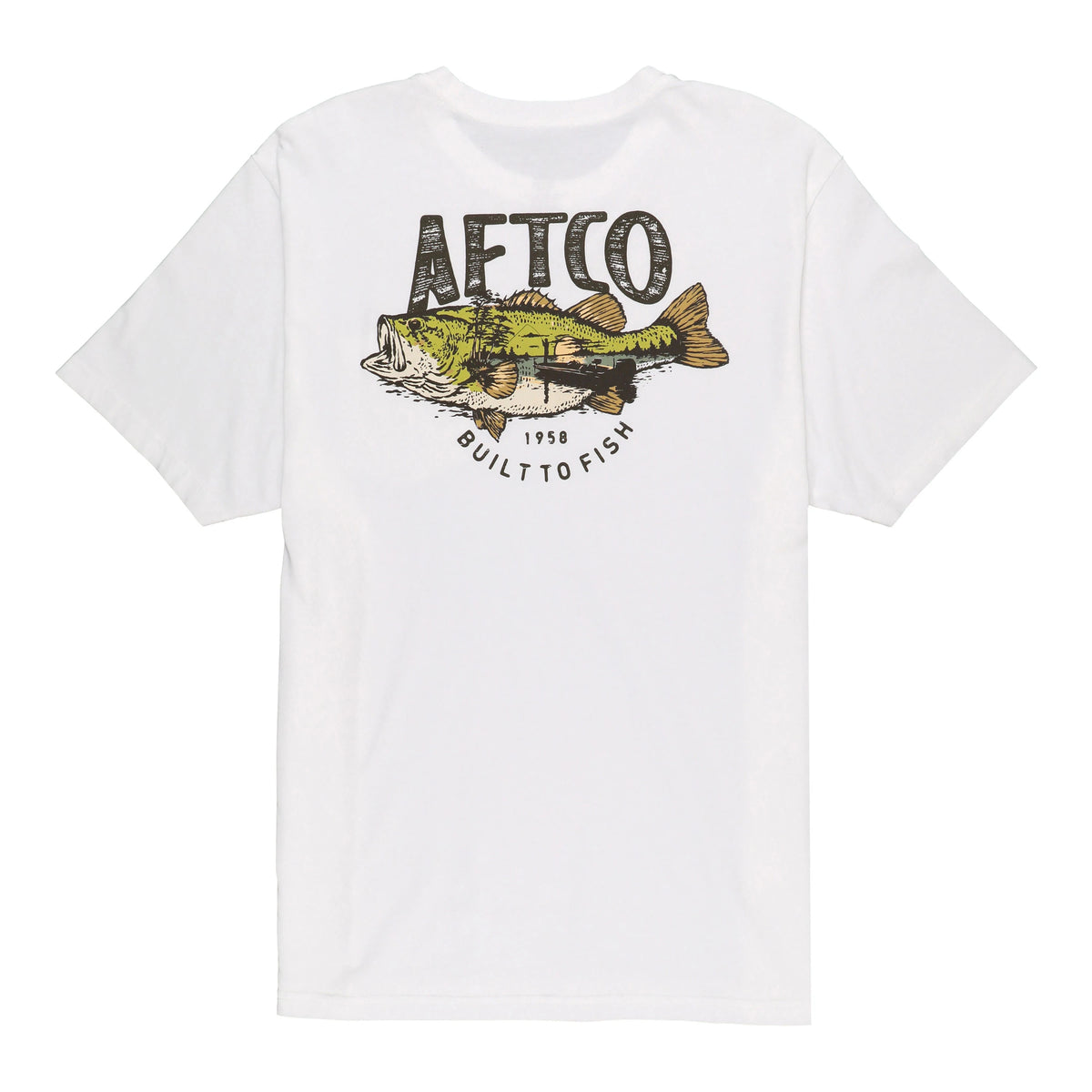 Aftco Wild Catch Short Sleeve Tee White