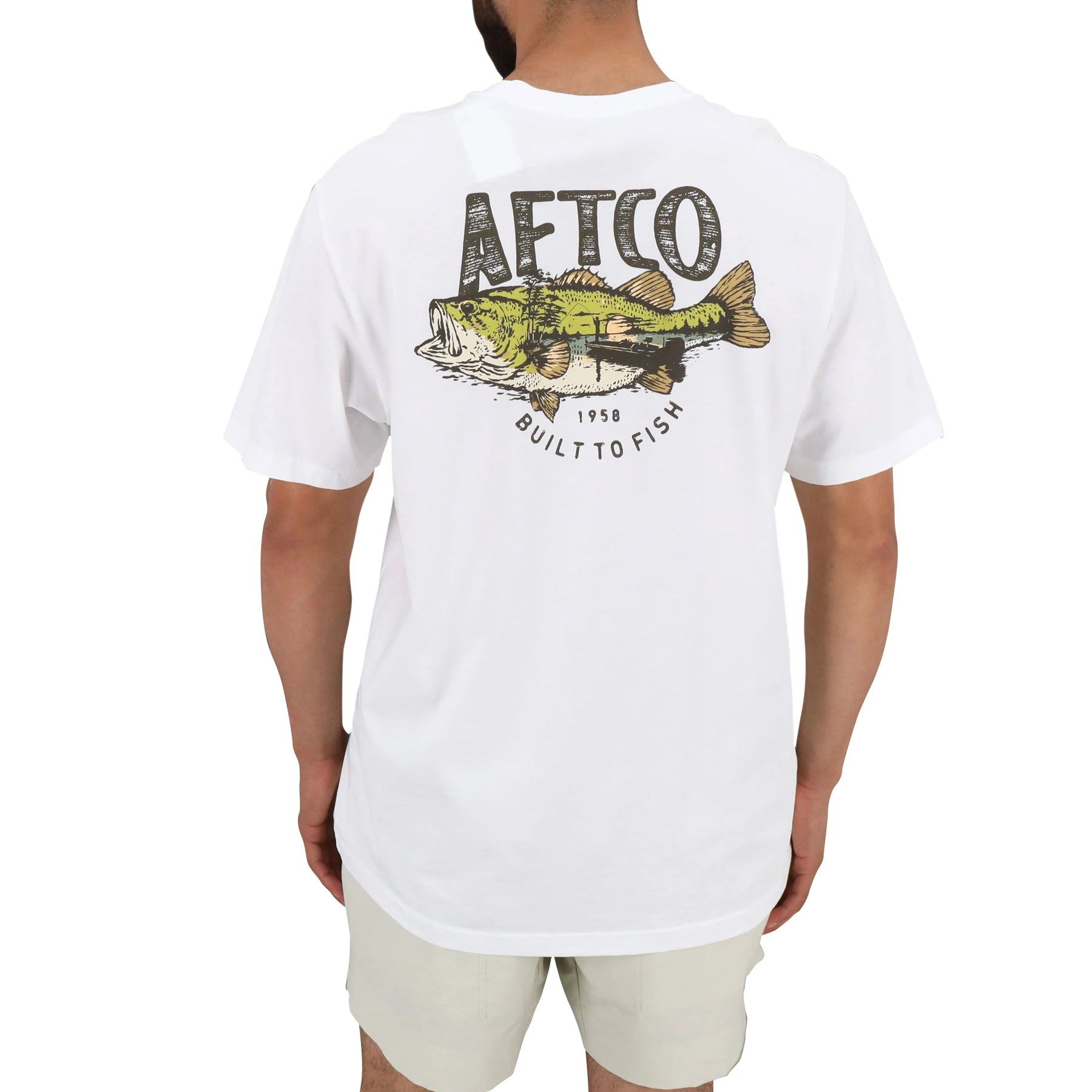 Aftco Wild Catch Short Sleeve Tee White