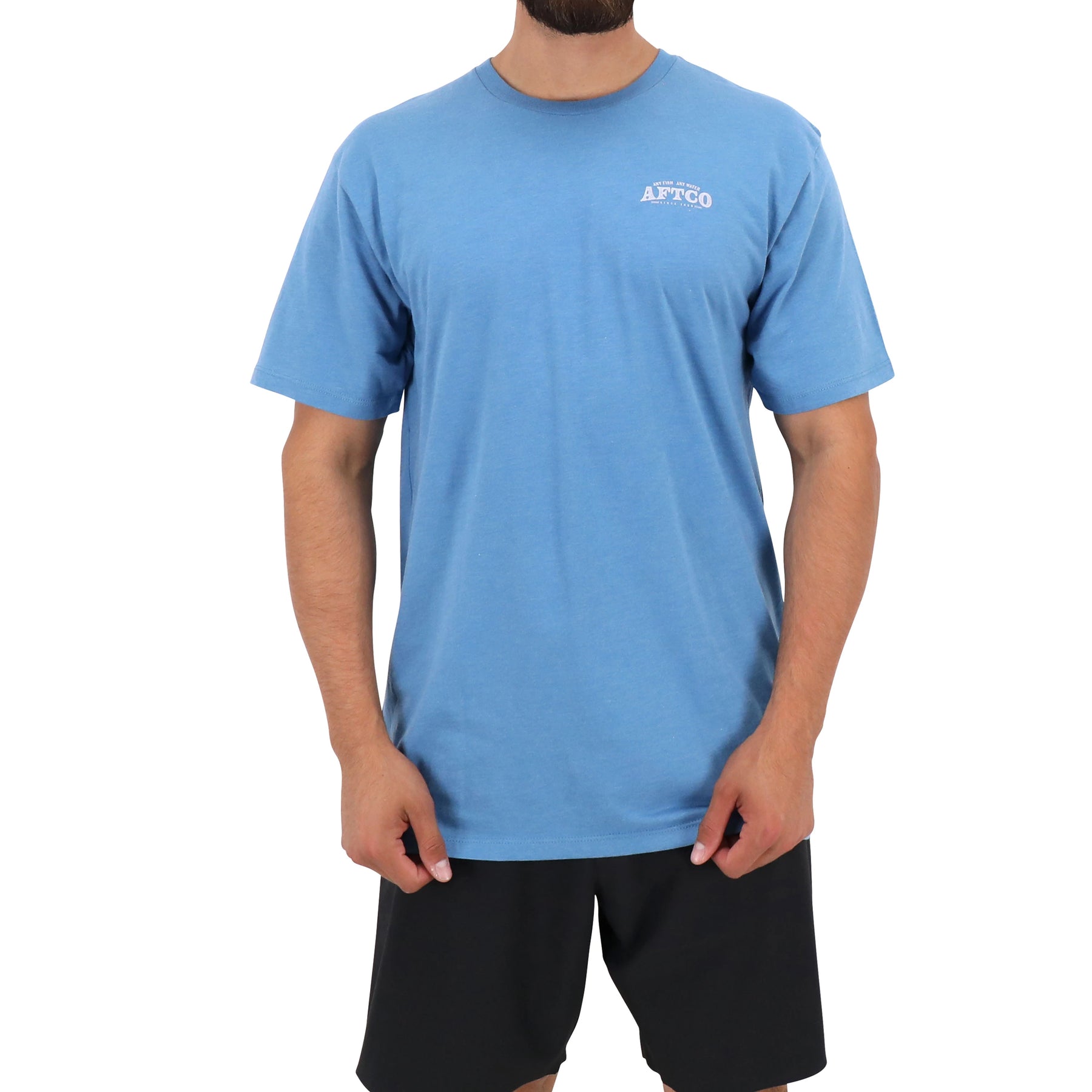 Aftco Weigh In Tuna SS T-Shirt - Azure Heather
