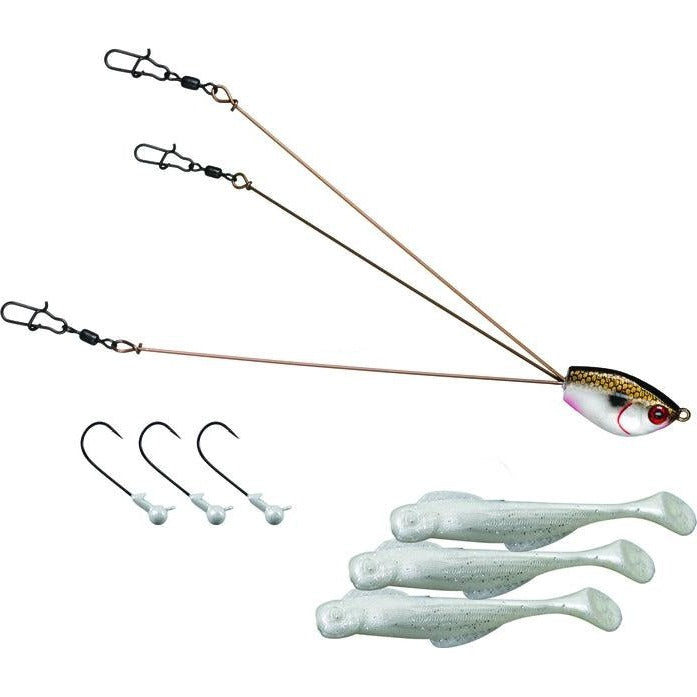 YUM Yumbrella Fishing Lure Tennessee Special 3 Wire No Rattle Rig + Minnows