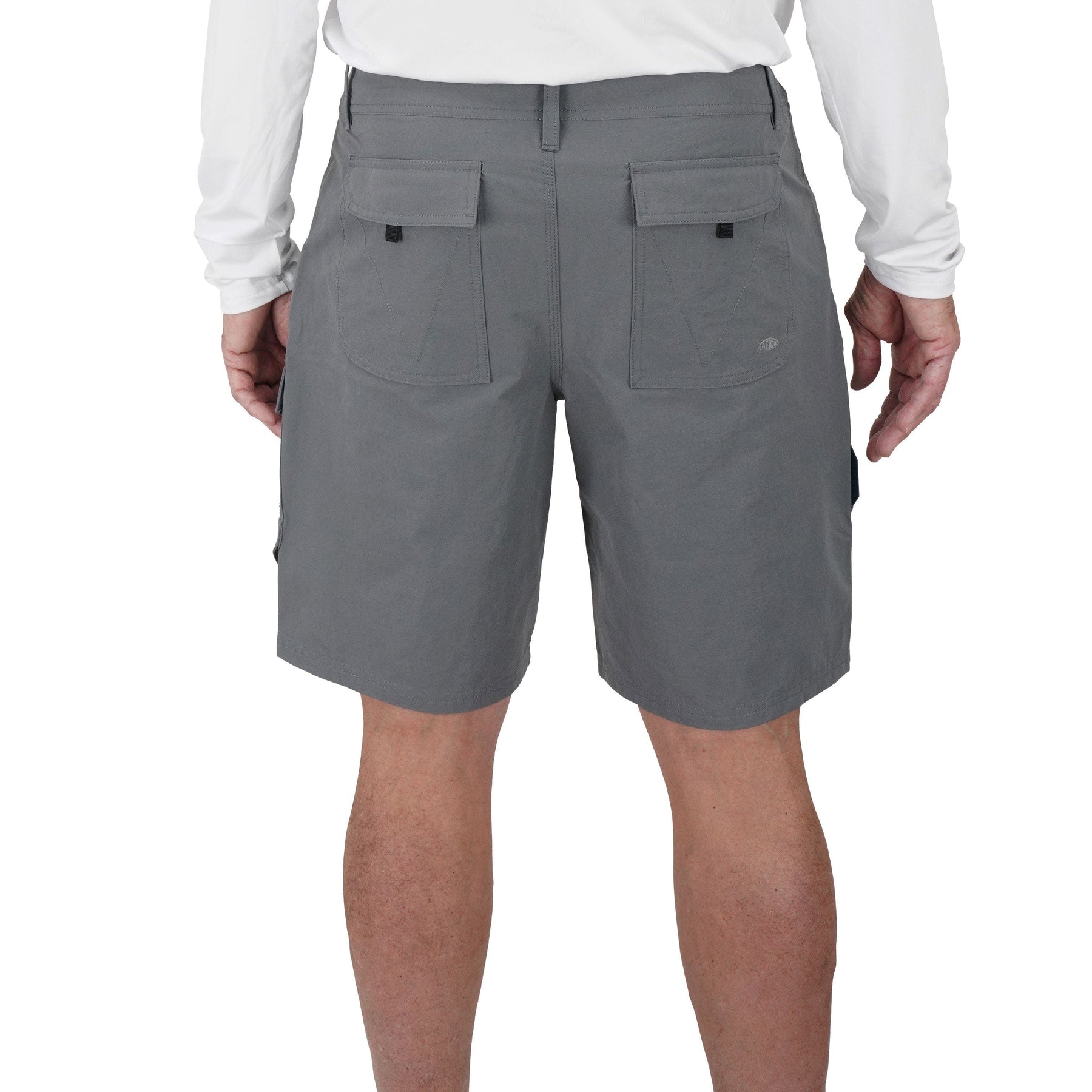 Aftco Stealth Fishing Shorts Charcoal Back